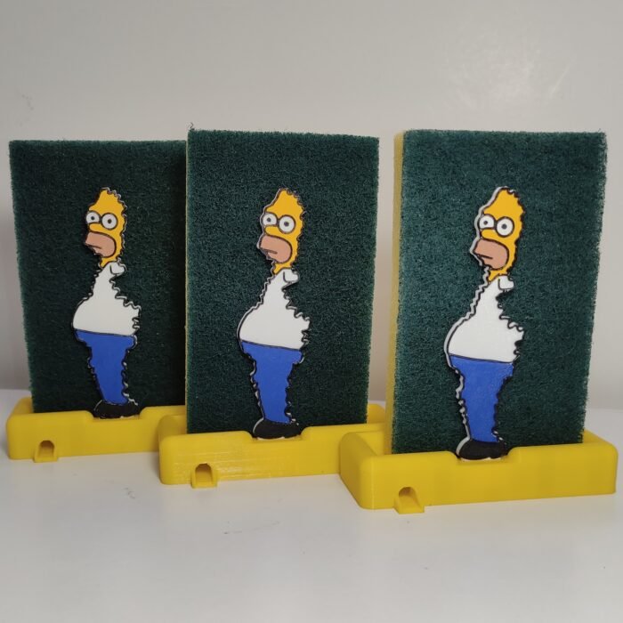 Homero Simpson Porta Esponja de Cocina, Soporte de limpieza de cocina,Decoración Para Hogar, Accesorio Fregadero.