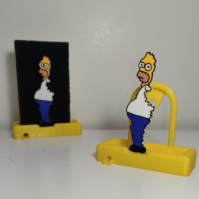 Homero Simpson Porta Esponja de Cocina, Soporte de limpieza de cocina,Decoración Para Hogar, Accesorio Fregadero.